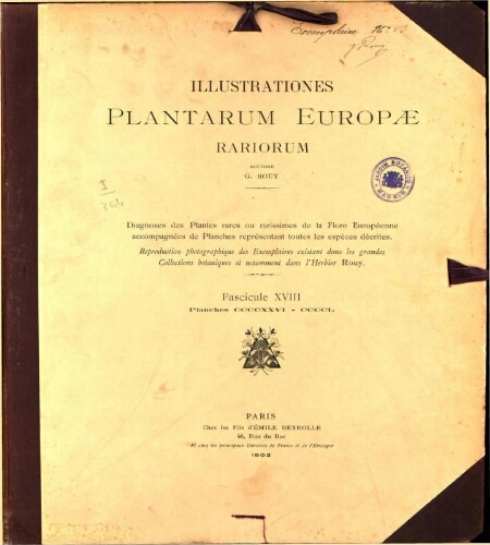 Illustrationes plantarum Europae rariorum. Fasc. 18