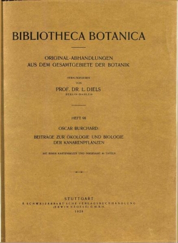 Beiträge zur Ökologie und Biologie der Kanarenpflanzen