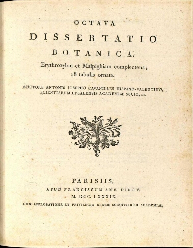 Octava dissertatio botanica