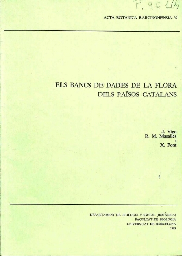 Els bancs de dades de la flora dels països catalans