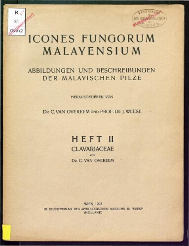 Icones fungorum malayensium. Heft 2. Clavariaceae