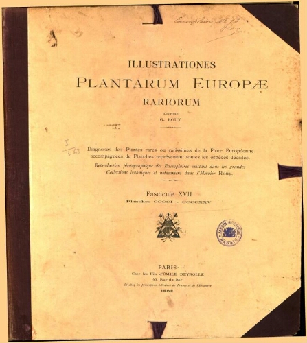 Illustrationes plantarum Europae rariorum. Fasc. 17