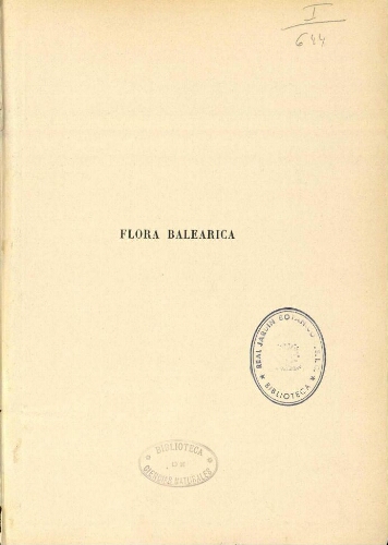 Flora balearica [...] IV