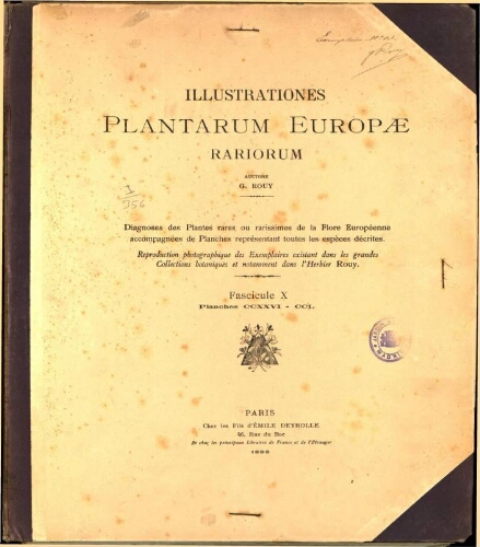 Illustrationes plantarum Europae rariorum. Fasc. 10