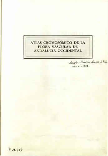 Atlas cromosómico de la flora vascular de Andalucía occidental