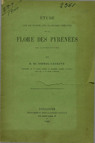 Étude sur de nouvelles planches inédites de la flore des Pyrénées de Lapeyrouse