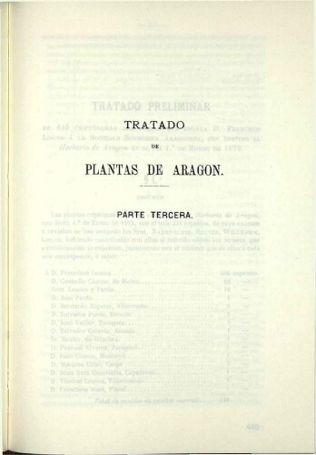 Tratado de plantas de Aragon. Parte tercera
