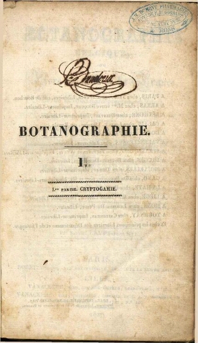 Botanographie belgique [...] I.re partie. Cryptogamie