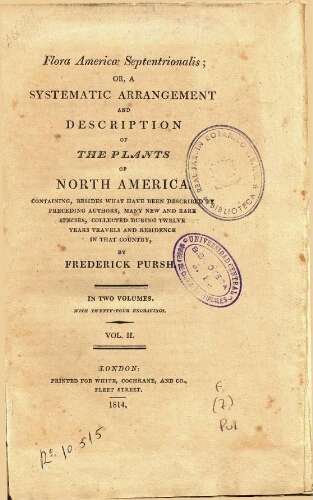 Flora Americae septentrionalis [...] Vol. II