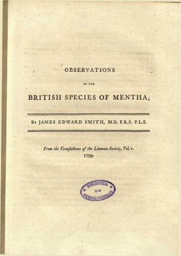 Observations on the British Species of Mentha