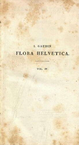 Flora Helvetica [...] Vol. IV