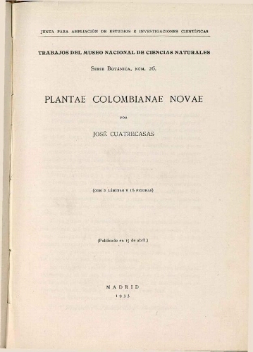 Plantae colombianae novae