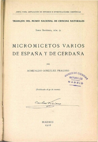 Micromicetos varios de España y de Cerdaña