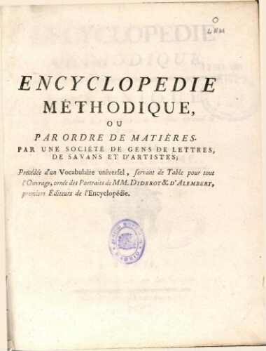 Encyclopédie méthodique. Botanique [...] Tome quatrieme