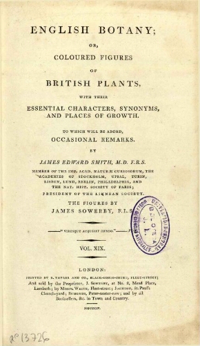 English botany [...] Vol. XIX