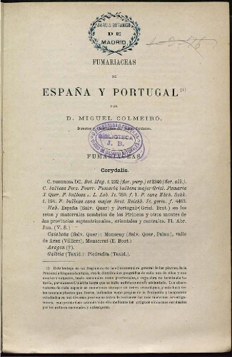 Fumariáceas de España y Portugal
