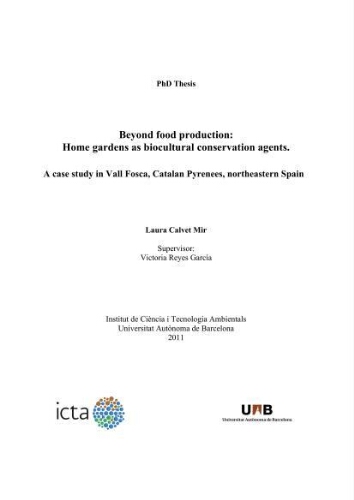 Beyond food production: Home gardens as biocultural conservation agents