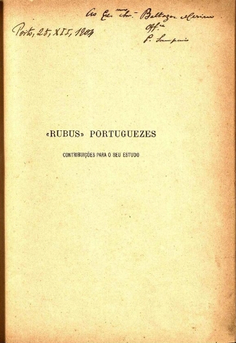 “Rubus” portuguezes. Contribuções para o seu estudo