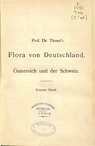 Flora von Deutschland Österreich und der Schweiz. Zweite, vermehrte und verbesserte Auflage. Band IV