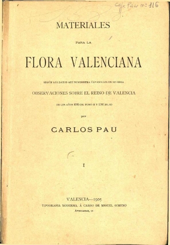 Materiales para la flora valenciana