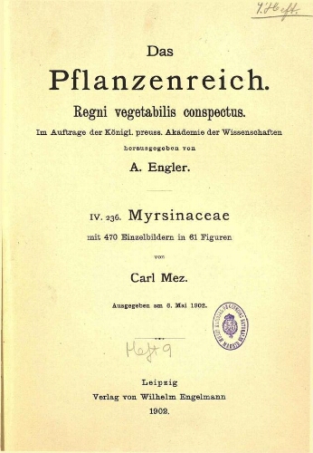 Myrsinaceae. In: Engler, Das Pflanzenreich [...] [Heft 9] IV. 236