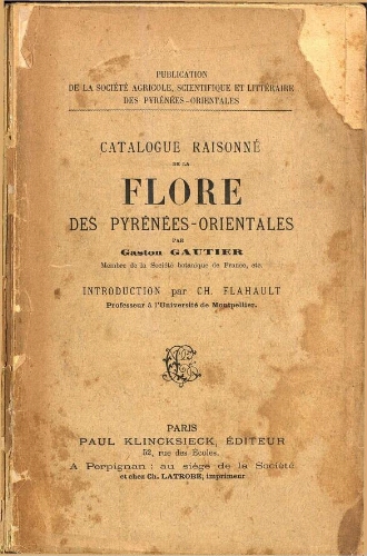 Catalogue raisonné de la flore des Pyrénnées-Orientales