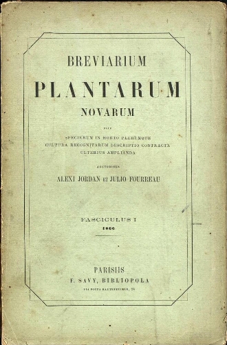 Breviarium plantarum novarum [...] Fasciculus I