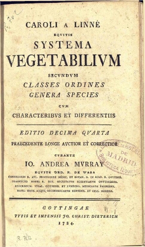 Systema vegetabilium [...] Editio decima quarta