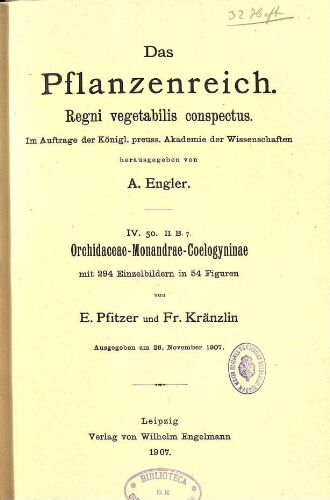 Orchidaceae-Monandrae-Coelogyninae. In: Engler, Das Pflanzenreich [...] [Heft 32] IV. 50. II. B. 7