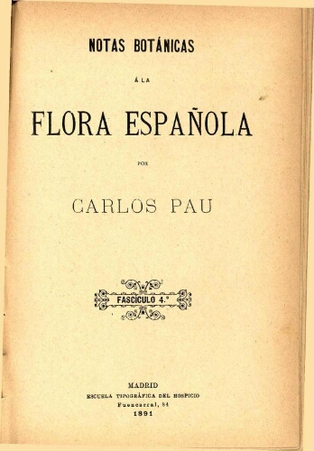 Notas botánicas á la flora española [...] Fascículo 4.º