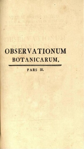 Observationum botanicarum [...] Pars III