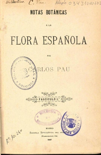 Notas botánicas á la flora española [...] Fascículo 1.º
