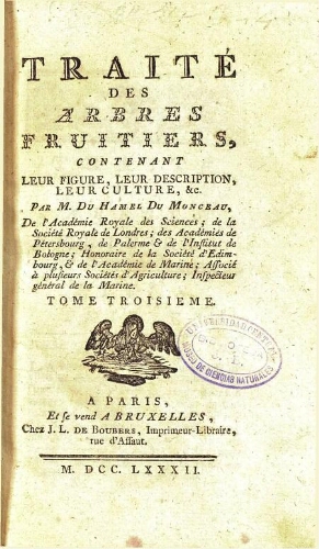 Traité des arbres fruitiers [...] [2.ª ed.] Tome troisième