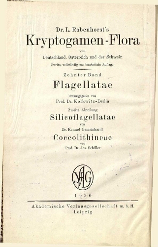 Rabenhorst's Kryptogamen-Flora [...] Zweite Auflage [...] [Band 10, Abth. 2]
