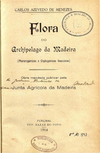 Flora do Archipelago da Madeira
