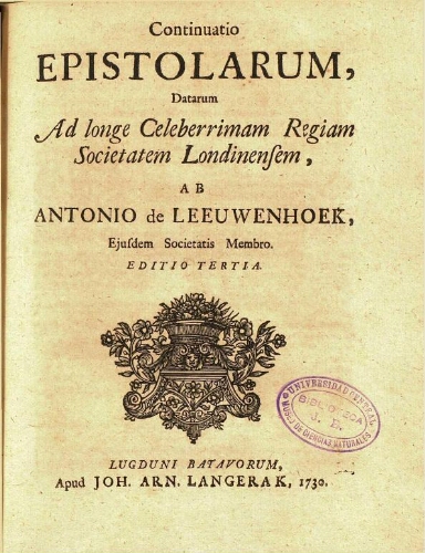 Continuatio epistolarum [...] Editio tertia