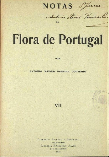 Notas da Flora de Portugal [...] VII