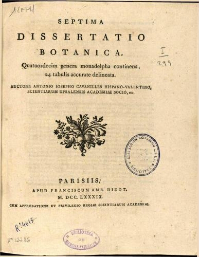 Septima dissertatio botanica