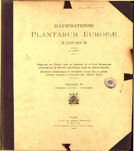 Illustrationes plantarum Europae rariorum. Fasc. 15