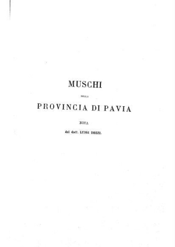 Muschi della provincia di Pavia