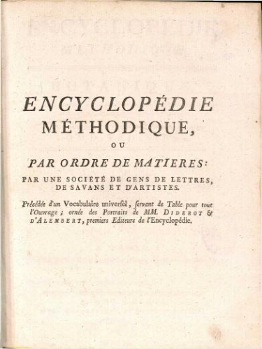 Encyclopédie méthodique. Botanique [...] Tome troisieme