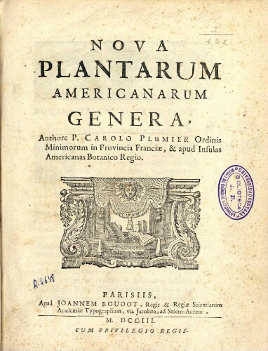 Nova plantarum Americanarum genera