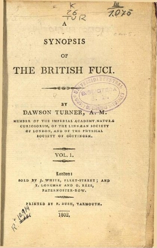 A synopsis of the British Fuci [...] Vol. 1