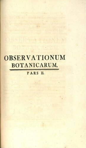 Observationum botanicarum [...] Pars II
