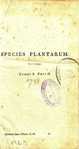 Species plantarum [...] Editio quarta [...] Tomus I. Pars II