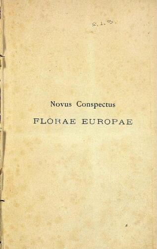Novus conspectus florae Europae