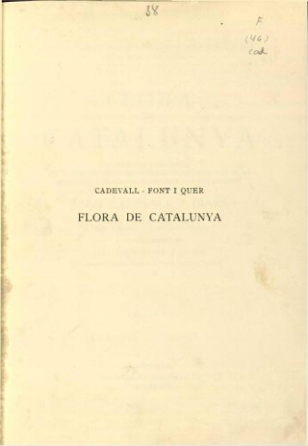 Flora de Catalunya [...] Volum VI