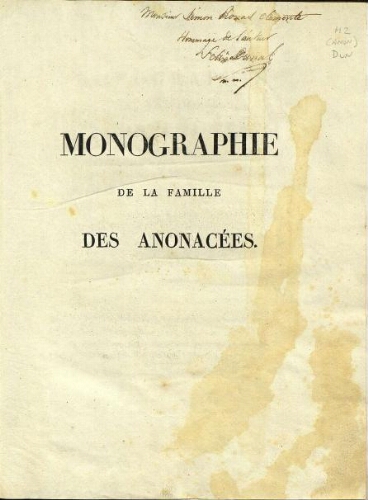 Monographie de la famille des Anonacées