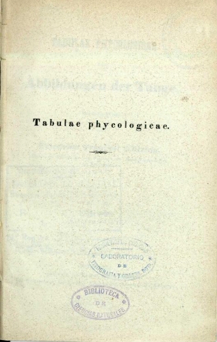 Tabulae phycologicae [...] VIII. Band