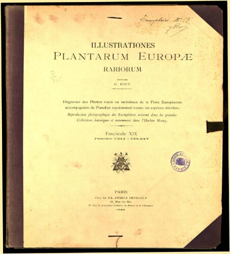 Illustrationes plantarum Europae rariorum. Fasc. 19